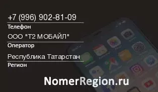 Кто звонил с 9969028109 - регион и оператор